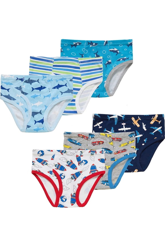 Boys Airplane Underwear Kids Children Cotton Rocket Panties Breathable Comfort Briefs(Pack of 6) 5