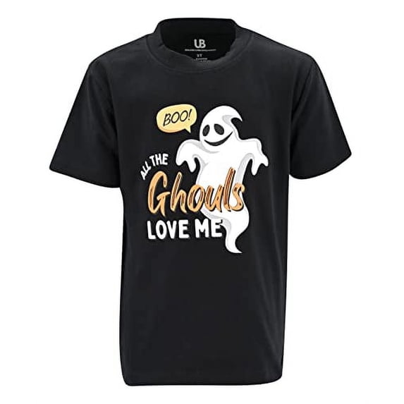Boys All The Ghouls Love Me Funny Halloween Shirt (7Y, Black)