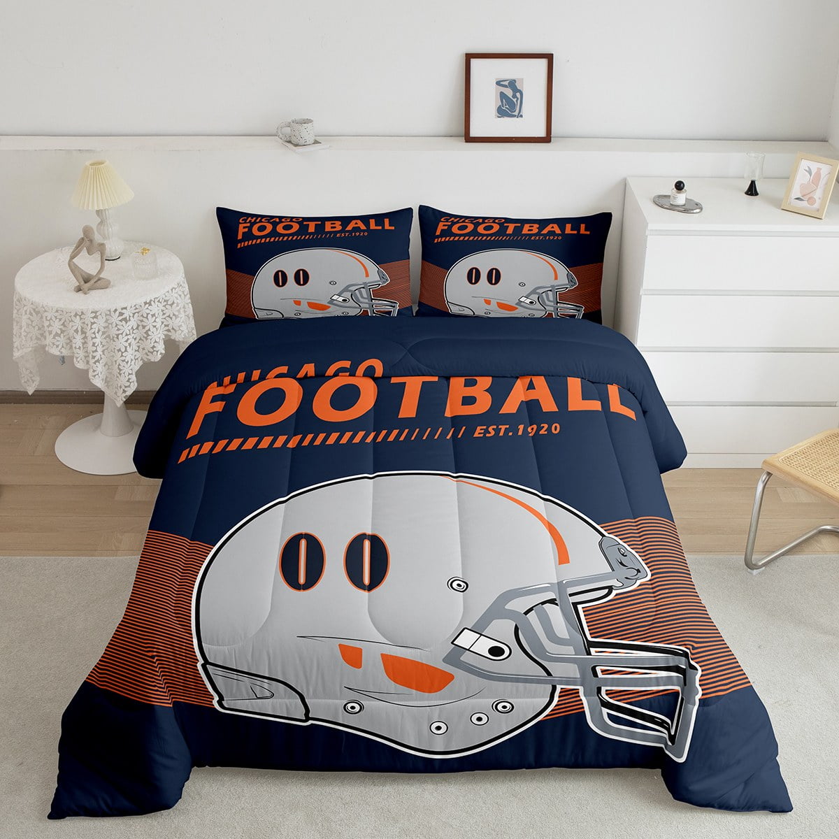 Boys American Football City Comforter Set Football Team Bedding