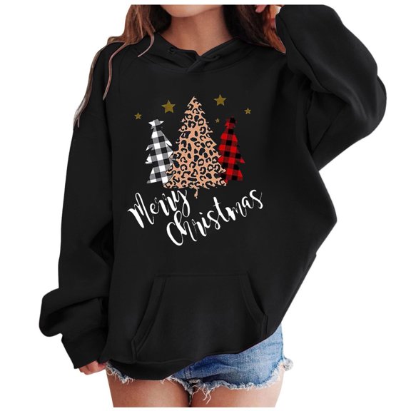 Boys And Girl Christmas Snowflake Hoodie Winter Warm Xmas Print Pullover Sweatshirts