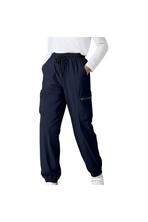 Boys And Girls Childrens Sports Cargo Pants Drawstring Lightweight Waterproof Hiking Pants Quick Dry For 3-14Years