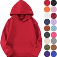 thumbnail image 1 of Boys And Girls Hooded Sweatshirt Pullover Casual Long Sleeve Hoodies Cute Oversized Fleece Pocket Sweatshirt Tops, 1 of 8