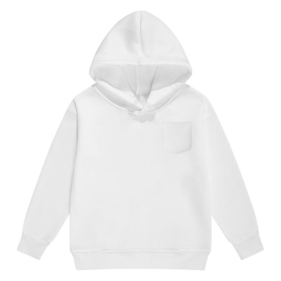 Boys And Girls Hoodies & Sweatshirts Casual Long Sleeve Pullover Solid Color Outerwear Cozy Lined Hooded Sweater For Teen,Size:10-11 Years