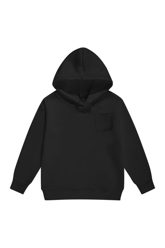 Boys And Girls Hoodies & Sweatshirts Casual Long Sleeve Pullover Solid Color Outerwear Cozy Lined Hooded Sweater For Teen,Size:6-7 Years