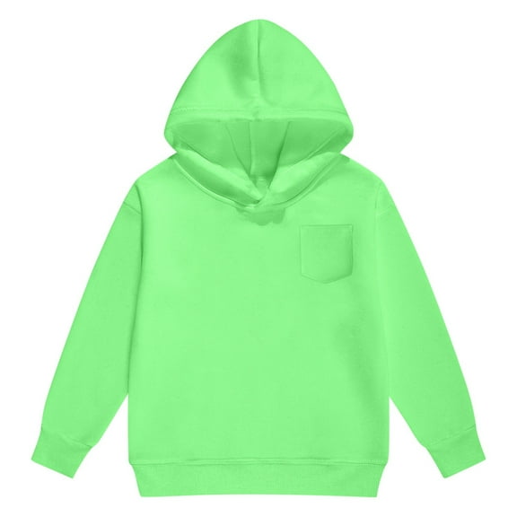 Boys And Girls Hoodies & Sweatshirts Casual Long Sleeve Pullover Solid Color Outerwear Cozy Lined Hooded Sweater For Teen,Size:8-9 Years