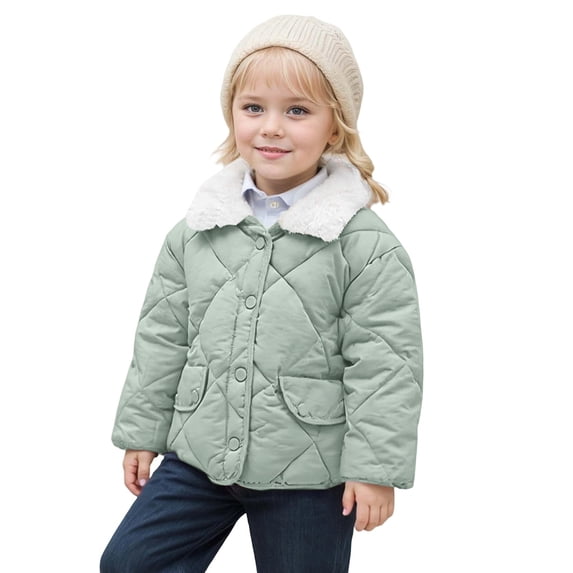 Boys And Girls Loose Jacket Children's Lattice Short Jacket Boys And Girls Baby Thick Warm Collar Coat (3Y 8Y)