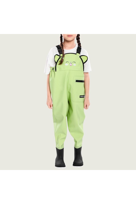 Boys And Girls' PVC Water Pants Clothes Sea Going Waterproof Clothes Water Wading Clothes