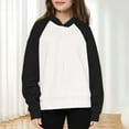 thumbnail image 1 of Boys And Girls Sweatshirt Crew Neck Hoodies Mid Size Children's Color Blocked Pullover Tops Hooded Sports Jackets, 1 of 9