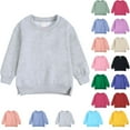 thumbnail image 1 of Boys And Girls Sweatshirt Pullover Coat Round Neck Small And Medium Pullover Solid Color Fleece Top, 1 of 9