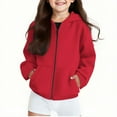 thumbnail image 1 of Boys And Girls Zip Up Hoodies Sweatshirt Casual Jacket Kids Long Sleeve Tops With Pockets, 1 of 8