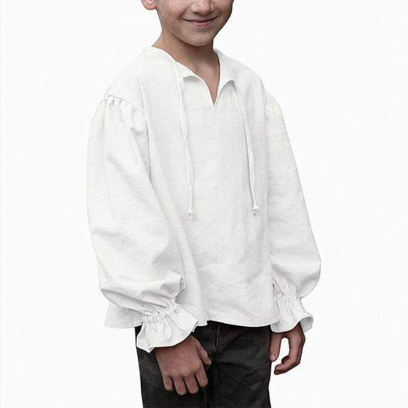 Boys And Toddler Long Sleeve Linen Button Up Shirt,Linen 6-12 Months 12-24 Months 2t 3t 4t 5t 6t 7t 8t 9t Children White 8-10 Years