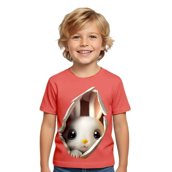 Boys Animal Shirt , Shirt for Boys , Toddler Boy Animal Print Shirt,Easter Holiday Graphic Tees For Boys Soft Casual Short Sleeve Colorful Kids Tops