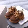 thumbnail image 1 of Boys Ankle Boots, Color Block Leather Winter Boots, Warm Lined Non Shoes for Outdoor Play, 1 of 8