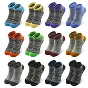 ELUTONG Boys Ankle Socks, 12 Pack Kids Athletic Low Cut Socks Sizes for 2-10 Years