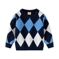 thumbnail image 1 of Boys Argyle Sweater Cotton Cable Knit Boys Uniform Sweater Crew Neck Christmas Kids Pullover for Children, 1 of 9
