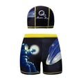 thumbnail image 1 of Boys' Astronaut Swim Trunks Set with Swim Cap, Quick Dry UPF Sun Protection, Black Space Theme Swimwear for Age 3-12,Size 3-4 T, 1 of 3