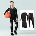 thumbnail image 1 of Boys Athletic Compression Leggings and Shirts Thermal Underwear Set for Running and Sports Activities, 1 of 3
