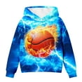 thumbnail image 1 of Boys Athletic Hooded Sweatshirt Long Sleeve Pullover With Cool Basketball Print Graphic Casual Fall Winter Sportswear Top Kids, 1 of 5