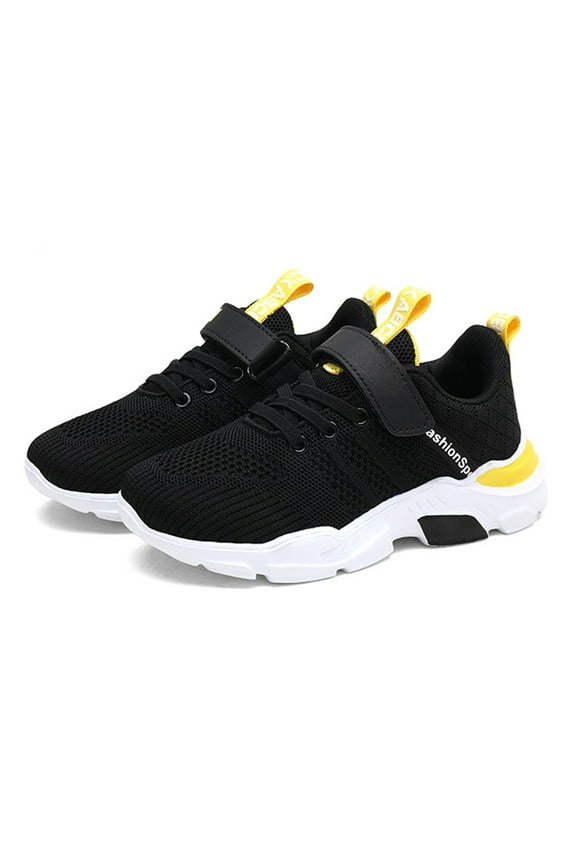Boys Athletic On Sneakers Lightweight Breathable Mesh Sports Shoes For Indoor Outdoor Training Tennis Running Play