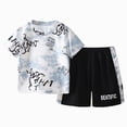 Boys Athletic Outfit Short Set Camo Print Short Sleeve T-Shirt and ...