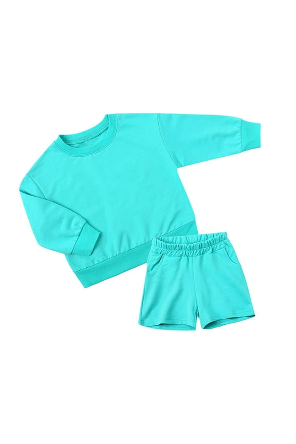 Boys Athletic Outfits 2 Piece Hooded Sweatshirt and Shorts Set Breathable Comfortable Playwear Casual Sporty Look