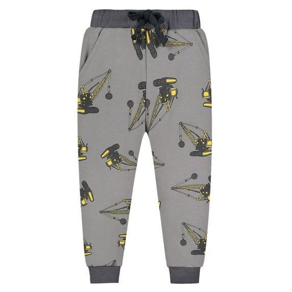 Toddler Girls Pants Boy Cartoon Pattern Sweatpants Cotton Drawstring Elastic Waist Sport Jogger With Pocket Pants for Girls Size 5-6T
