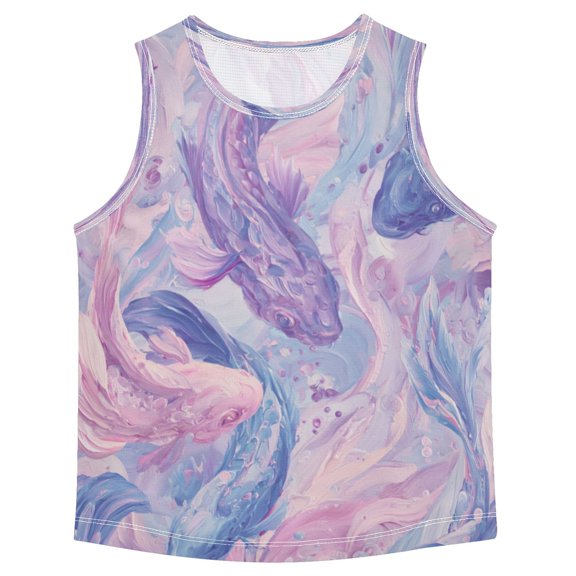 Boys Athletic Quick Dry Tank Tops Boys' Sleeveless T-Shirts Kids Running Vest Pale Pink Marine Creatures 6T