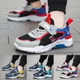 thumbnail image 1 of Boys Athletic Shoes Kids Mesh Breathable Sneakers Hook and Loop Strap Cushioned Sole Lightweight Running Shoes, 1 of 10