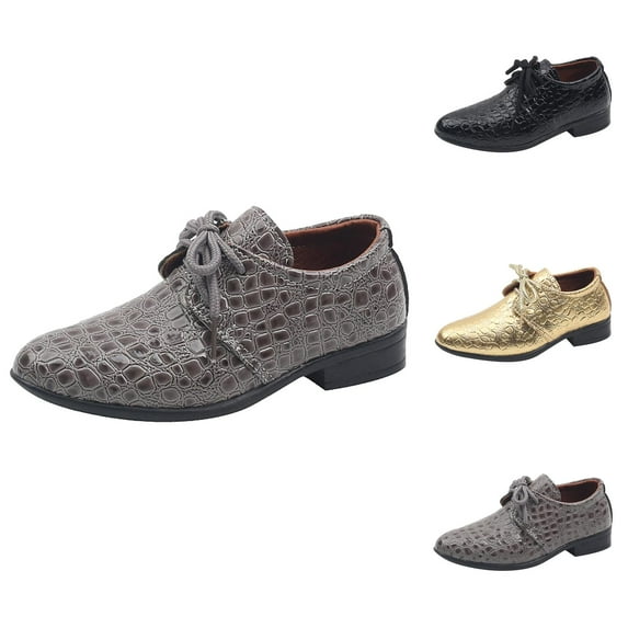 Boys Athletic Shoes Sneakers for Boys Boys Leather Shoes Four Seasons New Pattern Fashion Simple Solid Color Lace Up Low Heel Comfortable Performance Shoes