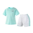 thumbnail image 1 of Boys Athletic Short Set Kids Girl Quick Dry Lightweight Short Sleeve T Shirt Elastic Waist Short Summer Active Outfit, 1 of 2