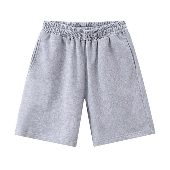 Boys Athletic Shorts Boys Summer Stretch Solid Color Shorts Kids Toddler Thin Breathable Quarter Pants Toddler Pants Grey 5 Years-6 Years