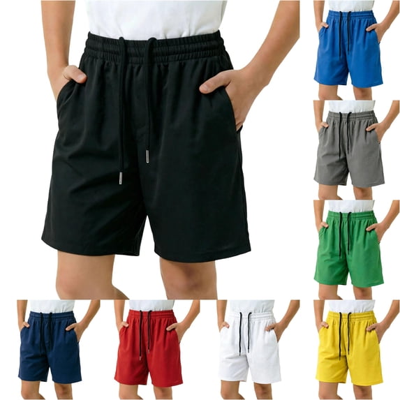 Boys Athletic Shorts Elastic Waistband Breathable Mesh Running Gym Basketball Workout Shorts Kids Summer Casual Shorts