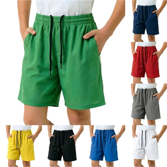 Boys Athletic Shorts Elastic Waistband Breathable Mesh Running Gym Basketball Workout Shorts Kids Summer Casual Shorts