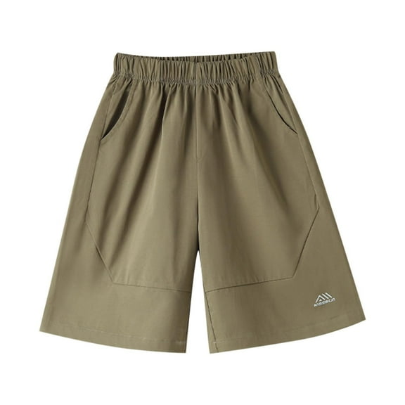 Boys Athletic Shorts Ice Silk Quick Drying Stretch Outdoor Camping Hiking Short Pants with Pockets for 4-15 Years