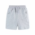 thumbnail image 1 of Boys Athletic Shorts Size 8 Solid Color Elastic Waisted Short Pants Drawstring Pocket Shorts Summer Daily Outerwear Sports Shorts White 5-6 Years, 1 of 5