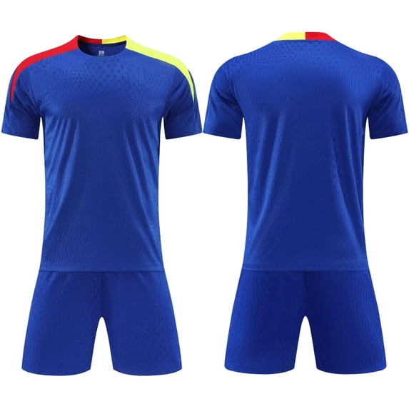 Boys Athletic Shorts Soccer Jersey Team Soccer Uniforms with Shorts Football Athletic for Out T Sports Blue XS