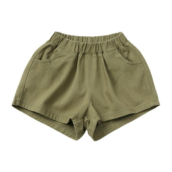 Boys Athletic Shorts Toddler Baby Boys Summer Jogger Shorts Solid Color Cotton Thin Active Shorts with Pockets Baby Boy Pants Army Green 6 Months-12 Months