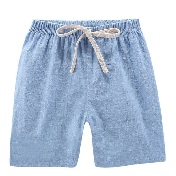 Boys Athletic Shorts Waist Clothes Pants Kids Elastic Cotton Shorts Casual Solid Color Size 5-6 Years