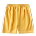 thumbnail image 1 of Boys Athletic Shorts Yellow - Quick Dry Side Stripe Kids Sports Shorts Elastic Waistband Lightweight Breathable,Size 5-6 T, 1 of 9