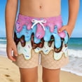 thumbnail image 1 of Boys Athletic Shorts with Ice Cream Boy Baseball Shorts Breathable Comfort Stretch Waistband for Play and Casual Wear(Khaki2,5-6 Years), 1 of 3