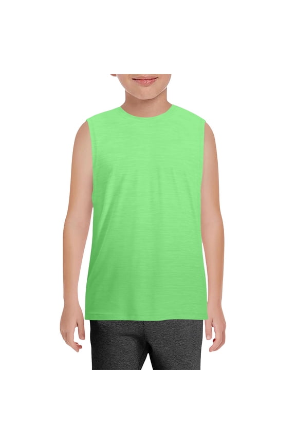 Boys Athletic Tank Tops Toddler Kids Sleeveless Crewneck Shirt Breathable Quick Dry Sports T-Shirts Workout Soccer Training
