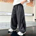 thumbnail image 1 of Boys Athletic Track Pants Teen Active Sweatpants with Side Stripes Elastic Waist Drawstring Loose Fit Casual Joggers for Running Sports Gym School Wear, 1 of 7
