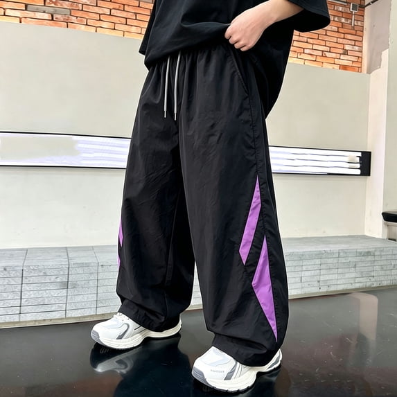 Boys Athletic Track Pants Teen Active Sweatpants with Side Stripes Elastic Waist Drawstring Loose Fit Casual Joggers for Running Sports Gym School Wear