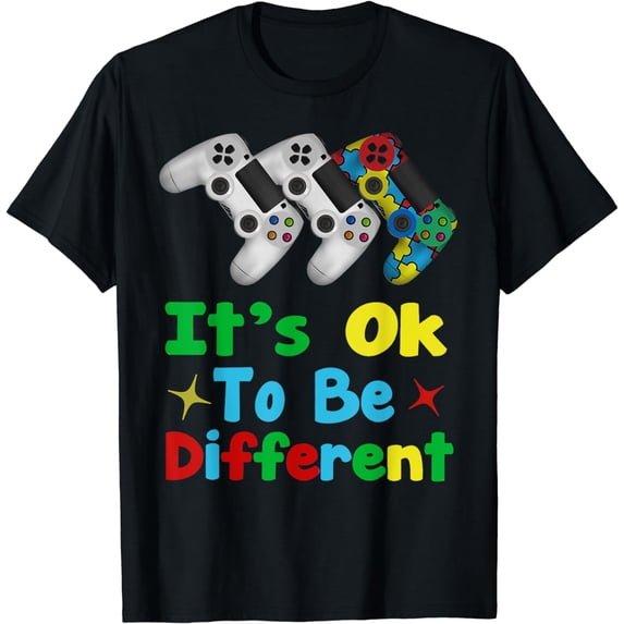 Boys Autism Gift Game Autism Awareness Month Day Men Kids T-Shirt