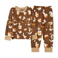 thumbnail image 1 of Boys Autumn Cartoon Print Long Sleeve Pajama Set Two Piece Comfortable Sleepwear for Kids Cozy Loungewear Outfit, 1 of 2