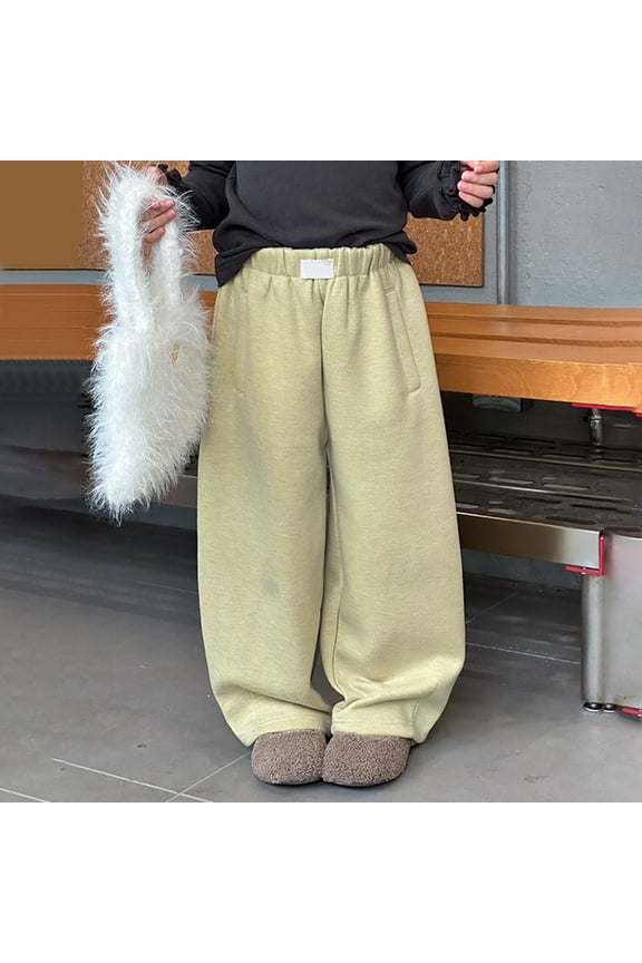 Boys Autumn Winter Casual Trousers Korean Style Fashion Lined Soft Comfortable Warm Pants