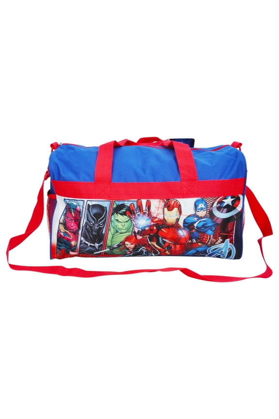 Boys Avengers Duffel Bag 18" Blue Red