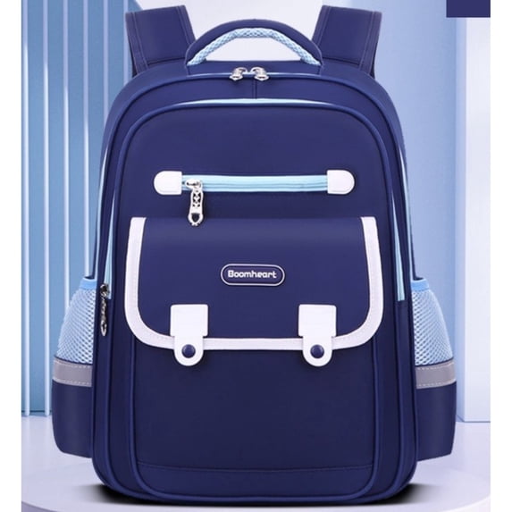 School Backpack for Boys, School Bookbag 16.5 * 12.2 * 6.3in, Large Capacity Book Bag with Compartments for Boy Kid Students Elementary School, Blue