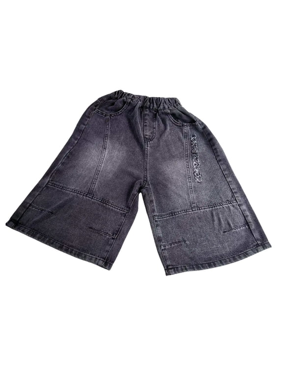 Boys Baggy Jeans Size 14 Elastic Waistband Pull-On Baggy Demin Jeans Loose fit Solid Color Trousers Streetwear Back To School Clothes for Boys