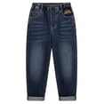 thumbnail image 1 of Boys Baggy Jeans Size 18-20 Elastic Waist Pull on Baggy Demin Jeans Relaxed Fit Stretchy Soft Trousers Streetwear Back To School, 1 of 6